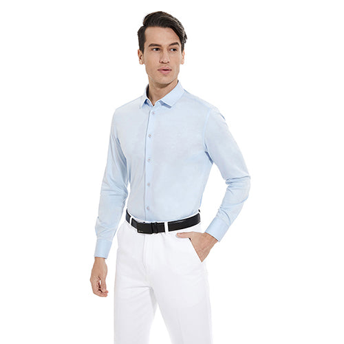 Knitted Formal Shirt For Retail Business Casual Collared Shirt